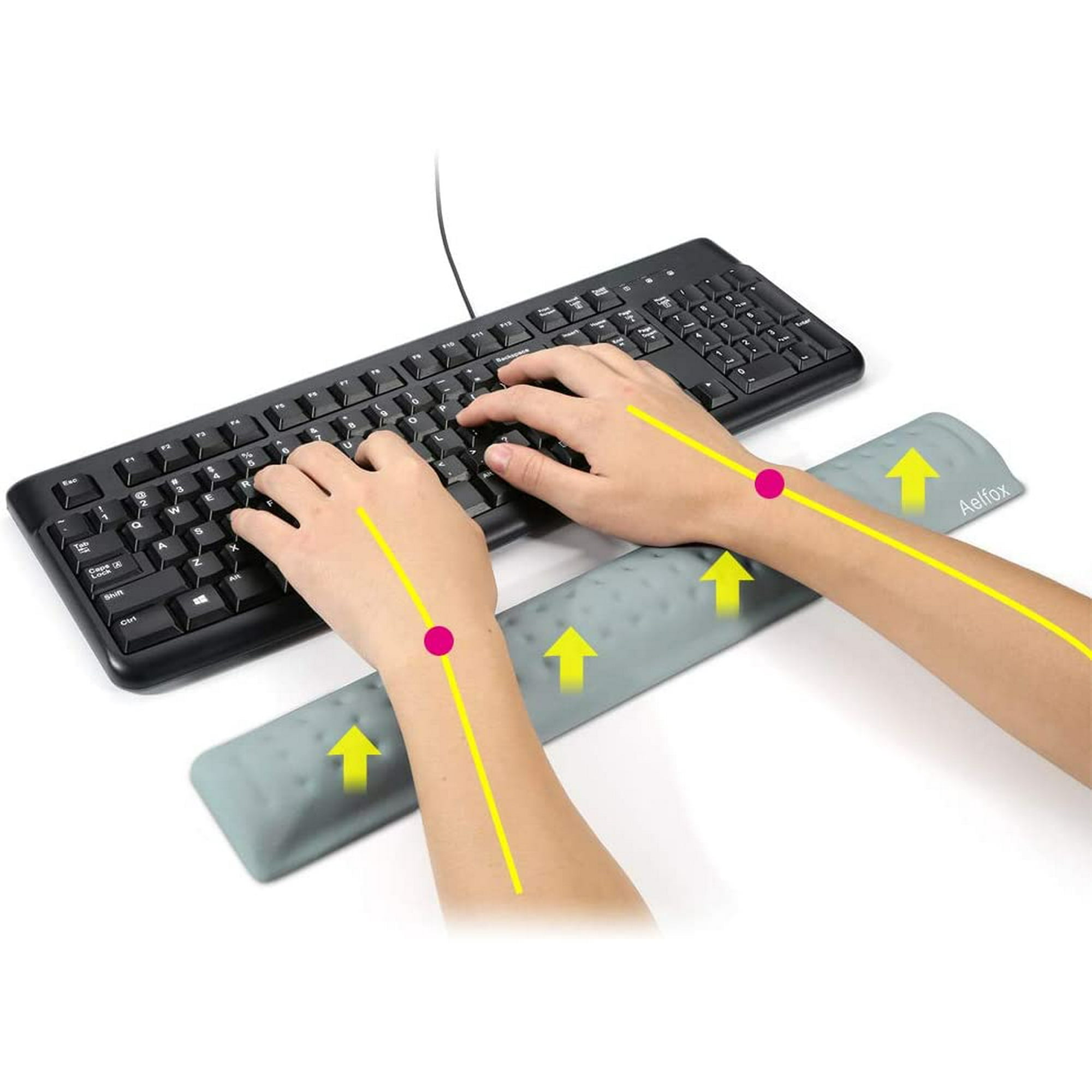 Memory Foam Palm Rest for Productive Typing and Pain Relief Aelfox Ergonomic Keyboard Wrist Rest and Mouse Pad Wrist Support
